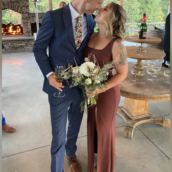 BHLDN Catarina Crepe Maxi Dress in Brown - Picture 2 of 5